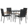 Juego de comedor para jardín 5 piezas acero y textilene negro von , Gartensets - Ref: Foro24-3187034, Preis: 286,26 €, Rabatt: %