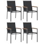 Juego de comedor para jardín 5 piezas acero y textilene negro von , Gartensets - Ref: Foro24-3187034, Preis: 286,26 €, Rabatt: %