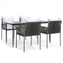 Juego comedor jardín 5 piezas y cojines ratán sintético y acero von , Gartensets - Ref: Foro24-3187057, Preis: 423,74 €, Raba...