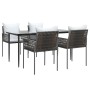Juego comedor jardín 5 piezas y cojines ratán sintético y acero von , Gartensets - Ref: Foro24-3187057, Preis: 423,74 €, Raba...