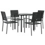 Juego de comedor para jardín 5 piezas ratán sintético y acero de , Conjuntos de jardín - Ref: Foro24-3187020, Precio: 256,85 €