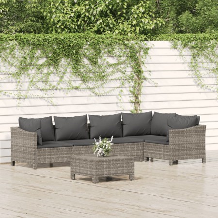 Set de muebles de jardín 6 pzas y cojines ratán sintético gris von , Gartensets - Ref: Foro24-3187275, Preis: 502,94 €, Rabat...