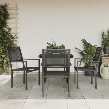 Juego de comedor para jardín 5 piezas acero y textilene negro von , Gartensets - Ref: Foro24-3200719, Preis: 297,90 €, Rabatt: %
