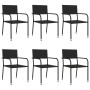 Juego de comedor de jardín 7 pzas ratán sintético y acero negro by , Garden sets - Ref: Foro24-3203277, Price: 321,63 €, Disc...