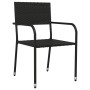 Juego de comedor de jardín 7 pzas ratán sintético y acero negro by , Garden sets - Ref: Foro24-3203277, Price: 321,63 €, Disc...