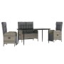 Juego de comedor de jardín 4 piezas con cojines ratán PE gris von , Gartensets - Ref: Foro24-3203504, Preis: 543,12 €, Rabatt: %