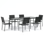 Juego de comedor para jardín 7 piezas ratán sintético y acero de , Conjuntos de jardín - Ref: Foro24-3187015, Precio: 459,97 ...
