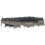 Set de muebles de jardín 10 pzas y cojines ratán sintético gris de , Conjuntos de jardín - Ref: Foro24-3187305, Precio: 662,2...