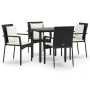 Set de muebles jardín 5 pzas con cojines ratán sintético negro by , Garden sets - Ref: Foro24-3185108, Price: 350,13 €, Disco...