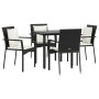 Set de muebles jardín 5 pzas con cojines ratán sintético negro by , Garden sets - Ref: Foro24-3185108, Price: 350,13 €, Disco...