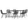 Juego de comedor de jardín 7 piezas ratán sintético negro by , Garden sets - Ref: Foro24-3157885, Price: 683,31 €, Discount: %