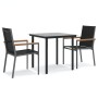 Juego de comedor para jardín 3 piezas acero y textilene negro by , Garden sets - Ref: Foro24-3187041, Price: 188,03 €, Discou...