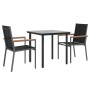 Juego de comedor para jardín 3 piezas acero y textilene negro by , Garden sets - Ref: Foro24-3187041, Price: 188,03 €, Discou...