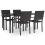 Juego de comedor de jardín 5 piezas ratán sintético negro de , Conjuntos de jardín - Ref: Foro24-3156680, Precio: 361,66 €, D...