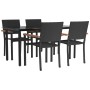 Juego de comedor de jardín 5 piezas ratán sintético negro de , Conjuntos de jardín - Ref: Foro24-3156680, Precio: 361,66 €, D...
