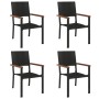 Juego de comedor de jardín 5 piezas ratán sintético negro de , Conjuntos de jardín - Ref: Foro24-3156680, Precio: 361,66 €, D...