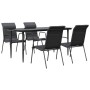 Juego de comedor para jardín 5 piezas acero y textilene negro by , Garden sets - Ref: Foro24-3200706, Price: 306,81 €, Discou...