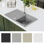 Fregadero reversible gris de granito de una cubeta con escurridor by , Sinks - Ref: Foro24-141670, Price: 187,85 €, Discount: %