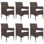 Brown 7-Piece Garden Dining Set by vidaXL, Garden sets - Ref: Foro24-3067858, Price: 612,61 €, Discount: %