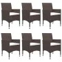 Brown 7-Piece Garden Dining Set by vidaXL, Garden sets - Ref: Foro24-3067858, Price: 615,14 €, Discount: %