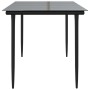 Mesa comedor jardín acero y vidrio templado negro 160x80x74 cm von , Gartentische - Ref: Foro24-319279, Preis: 170,34 €, Raba...