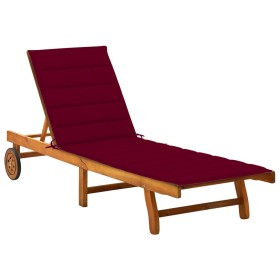 Tumbona de jardín con cojín madera maciza de acacia von , Liegen - Ref: Foro24-3061353, Preis: 208,39 €, Rabatt: %