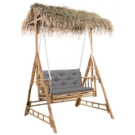 Banco columpio 2 plazas hojas de palma y cojín bambú 202 cm von , Gartenwippen - Ref: Foro24-3063934, Preis: 484,34 €, Rabatt: %