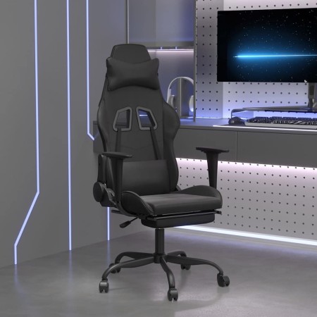 Silla gaming de masaje y reposapiés cuero sintético negro by , Gaming chairs - Ref: Foro24-345419, Price: 125,71 €, Discount: %