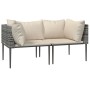 Sofás de esquina jardín con cojines 2 uds ratán sintético gris by , Modular outdoor sofas - Ref: Foro24-364126, Price: 142,44...