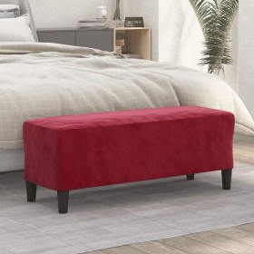 Banco de terciopelo rojo vino tinto 100x35x41 cm de , Bancos - Ref: Foro24-349425, Precio: 58,99 €, Descuento: %