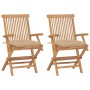Sillas de jardín 2 uds madera maciza de teca con cojines beige von , Gartenstühle - Ref: Foro24-3062505, Preis: 204,05 €, Rab...