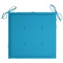 Sillas de jardín 3 uds madera maciza de teca con cojines azules by , Garden chairs - Ref: Foro24-3062518, Price: 234,00 €, Di...