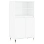 Aparador alto madera contrachapada blanco brillo 60x36x110 cm by , Sideboards - Ref: Foro24-831478, Price: 94,57 €, Discount: %
