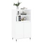 Aparador alto madera contrachapada blanco brillo 60x36x110 cm by , Sideboards - Ref: Foro24-831478, Price: 94,57 €, Discount: %