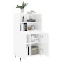 Aparador alto madera contrachapada blanco brillo 60x36x110 cm by , Sideboards - Ref: Foro24-831478, Price: 94,57 €, Discount: %