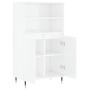 Aparador alto madera contrachapada blanco brillo 60x36x110 cm by , Sideboards - Ref: Foro24-831478, Price: 94,57 €, Discount: %