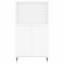 Aparador alto madera contrachapada blanco brillo 60x36x110 cm by , Sideboards - Ref: Foro24-831478, Price: 94,57 €, Discount: %