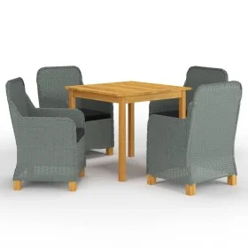 Light gray 5-piece garden dining set by vidaXL, Garden sets - Ref: Foro24-3067759, Price: 560,31 €, Discount: %
