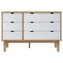Cajonera OTTA madera maciza pino marrón y blanco 111x43x73,5 cm by , Drawers - Ref: Foro24-348587, Price: 179,77 €, Discount: %