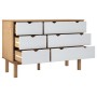 Cajonera OTTA madera maciza pino marrón y blanco 111x43x73,5 cm by , Drawers - Ref: Foro24-348587, Price: 179,77 €, Discount: %