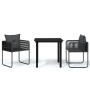 Juego de comedor para jardín 3 piezas negro de , Conjuntos de jardín - Ref: Foro24-3099077, Precio: 218,43 €
