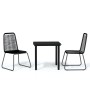 Juego de comedor para jardín 3 piezas negro by , Garden sets - Ref: Foro24-3099089, Price: 205,72 €, Discount: %