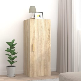 Armario de pared madera contrachapada color roble 34,5x34x90 cm by , Shelves and shelves - Ref: Foro24-812432, Price: 49,56 €...