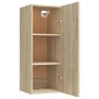 Armario de pared madera contrachapada color roble 34,5x34x90 cm by , Shelves and shelves - Ref: Foro24-812432, Price: 49,56 €...