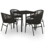 Juego de comedor para jardín 5 piezas negro by , Garden sets - Ref: Foro24-3099222, Price: 440,91 €, Discount: %