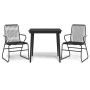 Juego de comedor de jardín 3 piezas ratán PVC negro von , Gartensets - Ref: Foro24-3099215, Preis: 213,90 €, Rabatt: %