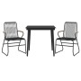 Juego de comedor de jardín 3 piezas ratán PVC negro von , Gartensets - Ref: Foro24-3099215, Preis: 213,90 €, Rabatt: %