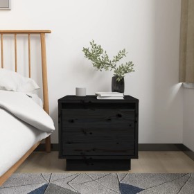 Mesita de noche madera maciza de pino negro 35x34x32 cm by , Nightstands - Ref: Foro24-813403, Price: 42,20 €, Discount: %