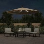 Sombrilla voladiza con luces LED y poste acero taupe 300 cm de , Sombrillas - Ref: Foro24-44522, Precio: 130,83 €, Descuento: %