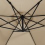 Sombrilla voladiza con luces LED y poste acero taupe 300 cm de , Sombrillas - Ref: Foro24-44522, Precio: 130,83 €, Descuento: %